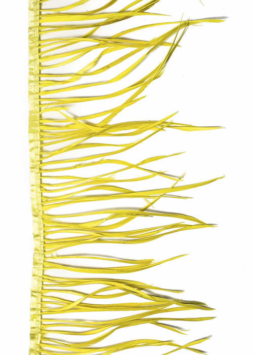 Перья на ленте Иглы перо, желтый, 18cm