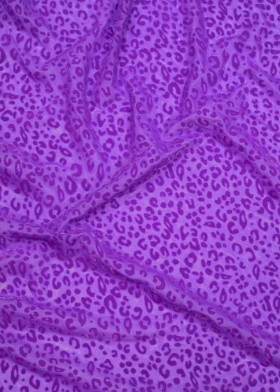Сетка флок "Леопард" 60%полиамид, 40%нейлон, фиолетовый, 1.5m