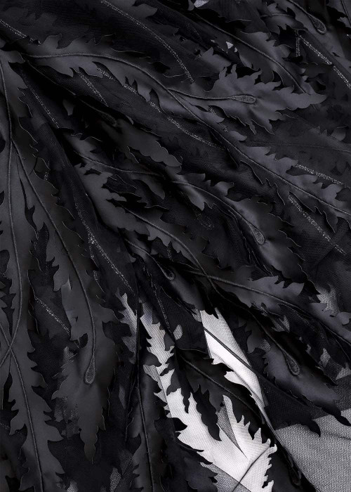 Фатин с декором "Annabelle" 100%полиэстер, чёрный, 1.6m