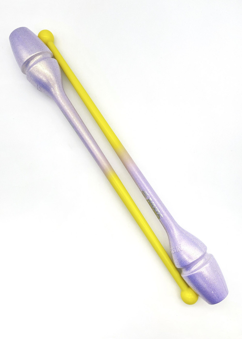 Булавы для гімнастики SASAKI NEW FIG M-34JKGH, 40. гума, Yellow x Lavander (BRYxLD), 40.5cm, 150g