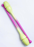 Булави для гімнастики SASAKI NEW FIG M-34GH, 44cm гума, Fresh Pink x FlouYellow (FRPxKEY), 44cm, 150g